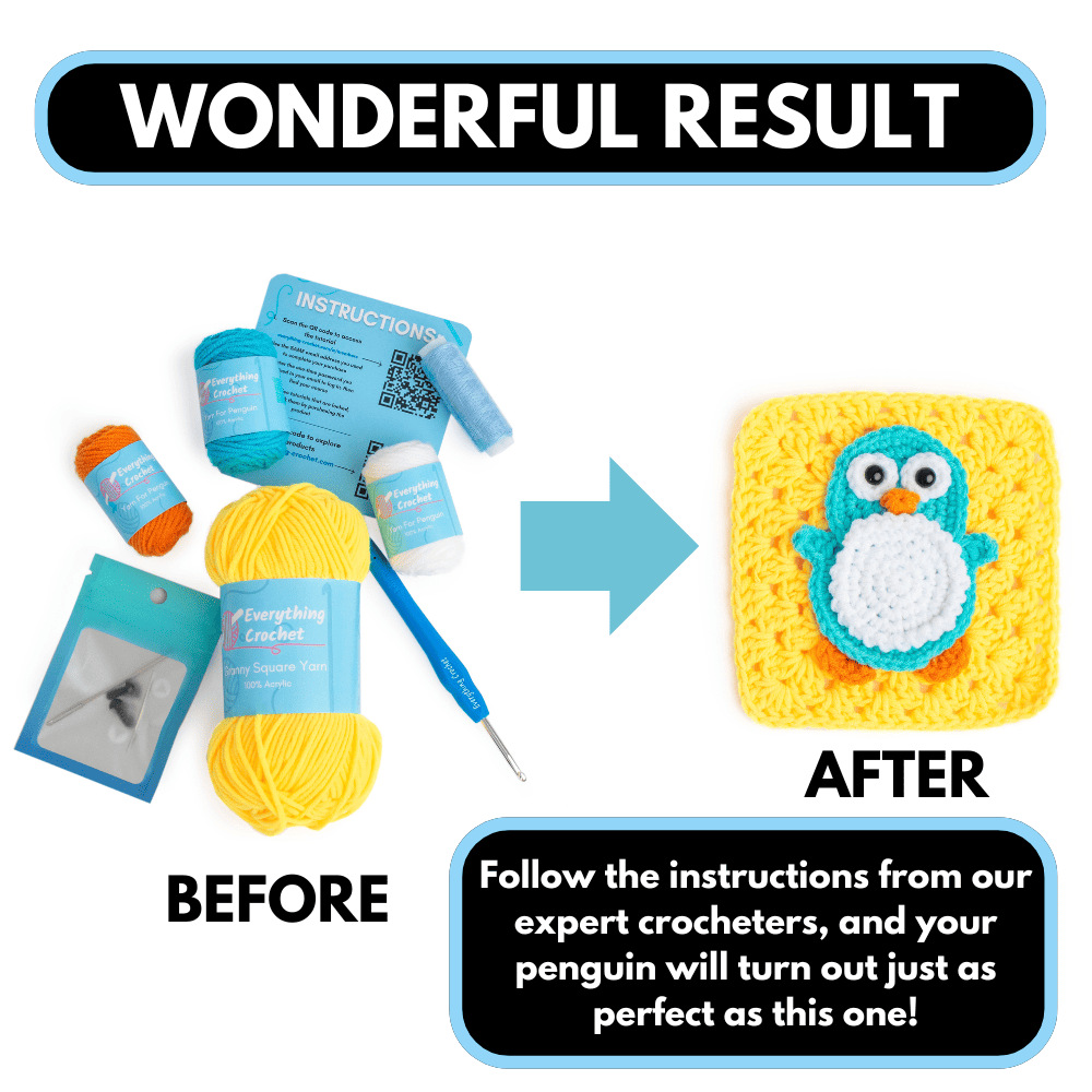 Penny The Penguin - Granny Square Crochet Kit