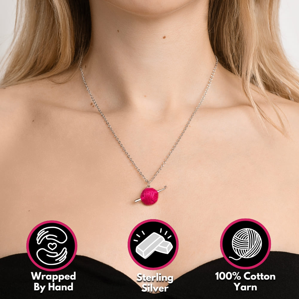 Sterling Silver Crochet Hook Necklace