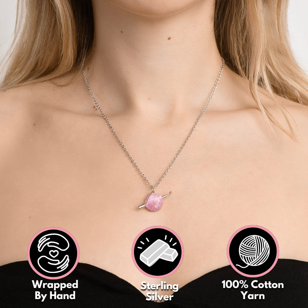 Sterling Silver Crochet Hook Necklace