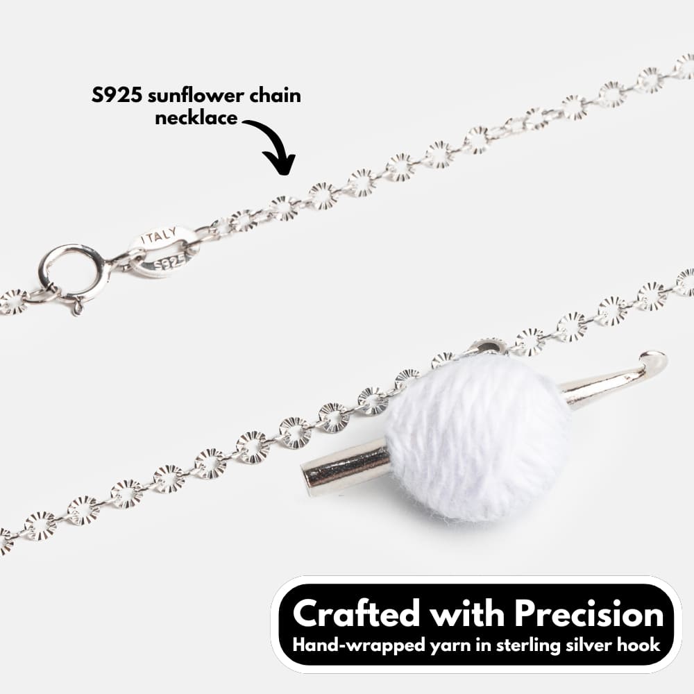 Sterling Silver Crochet Hook Necklace