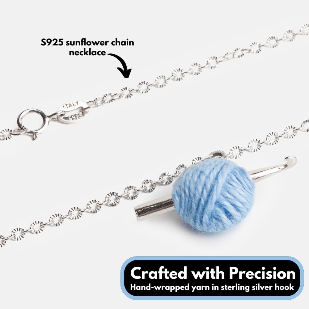 Sterling Silver Crochet Hook Necklace