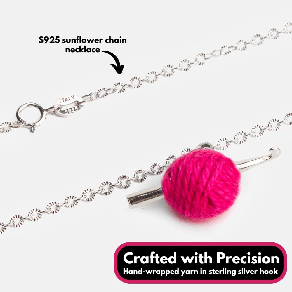 Sterling Silver Crochet Hook Necklace
