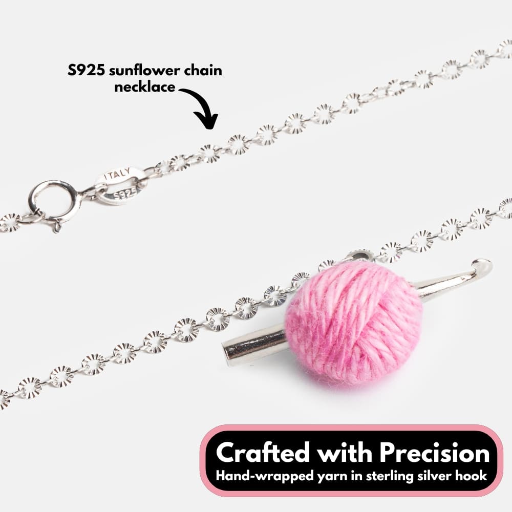Sterling Silver Crochet Hook Necklace