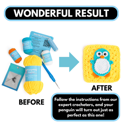 Penny The Penguin - Granny Square Crochet Kit