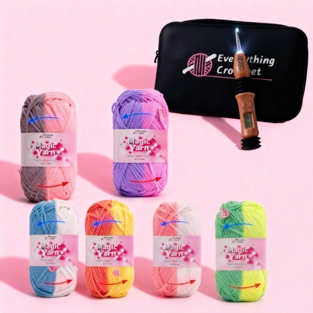 6 Magic Yarns & Crochet Set Bundle