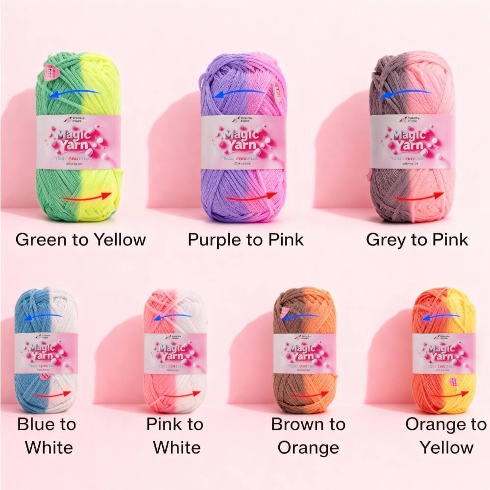 7 Magic Yarns & Crochet Set Bundle