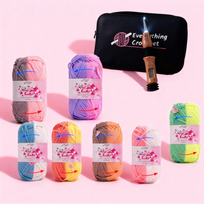 7 Magic Yarns & Crochet Set Bundle