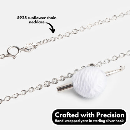 Sterling Silver Crochet Hook Necklace